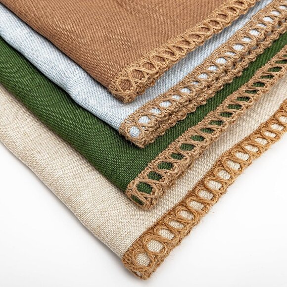 Burlap Linen Farmhouse Lumbar Pillow Cover 14 x 36 inch, Trimmed Tailored Edges - Picture 3 of 7